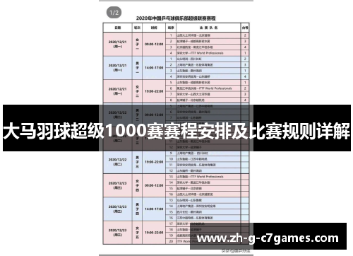 大马羽球超级1000赛赛程安排及比赛规则详解 大马羽球超级1000赛赛程安排及比赛规则详解